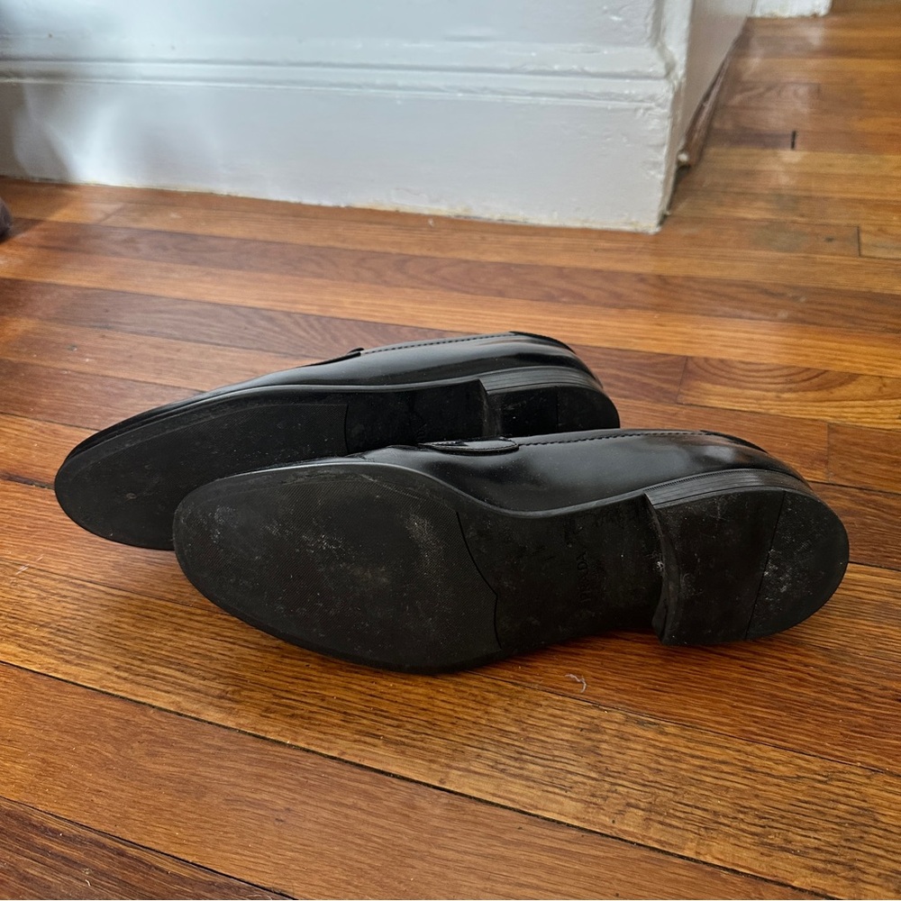 Prada Black Leather Penny Loafers - Picture 4 of 6